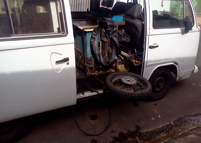 montar uma borracharia móvel