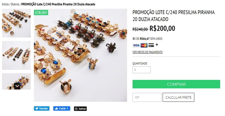 presilhas para vender a 2 reais