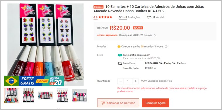 Vale a pena comprar na Shopee para revender