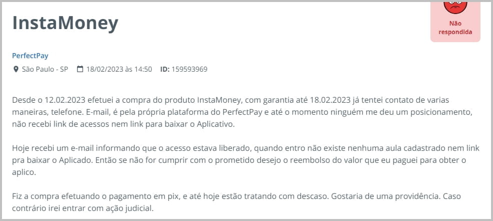 Insta Money Reclame Aqui