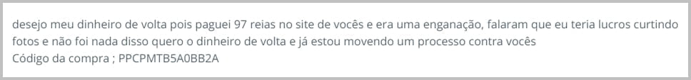 reclamação Insta Money