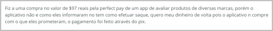 Reclamações avaliador premiado app