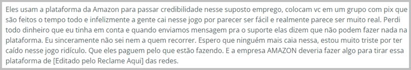 golpe da Amazon reclame aqui