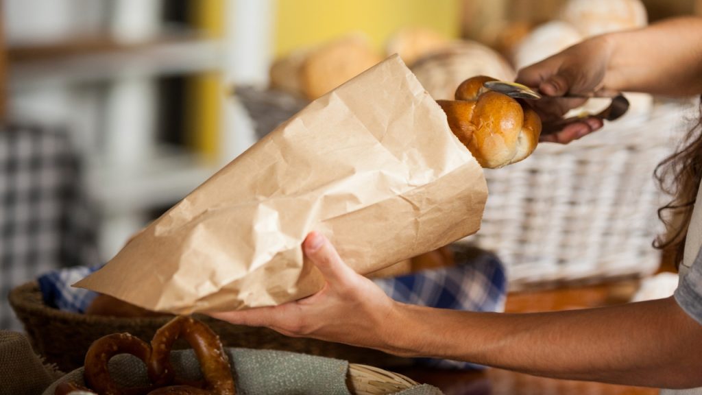 franquias de propaganda em saco de pão