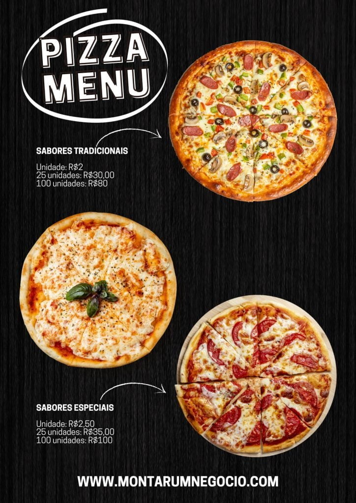 Tabela de preço de mini pizza