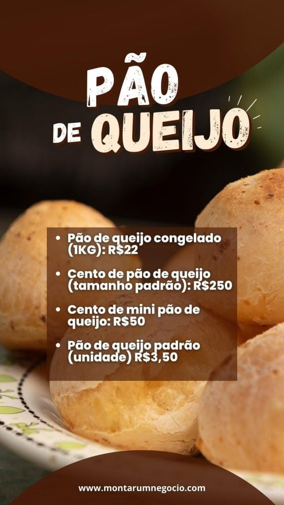 tabela de pão de queijo