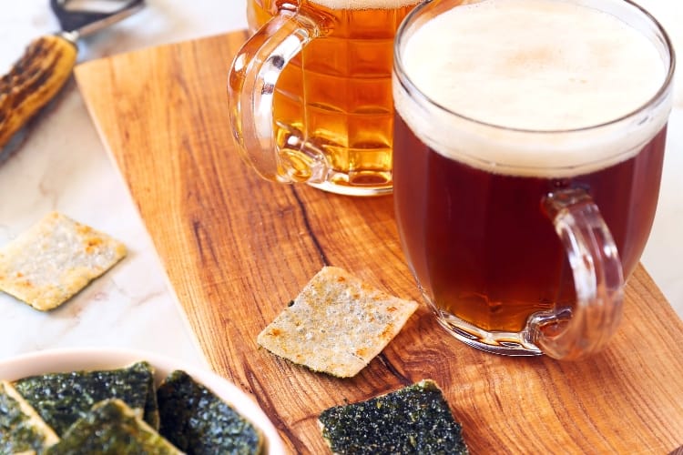 cerveja de algas e sorvete de lavanda